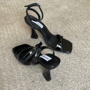 Steve Madden Black Square Open Toe Heels